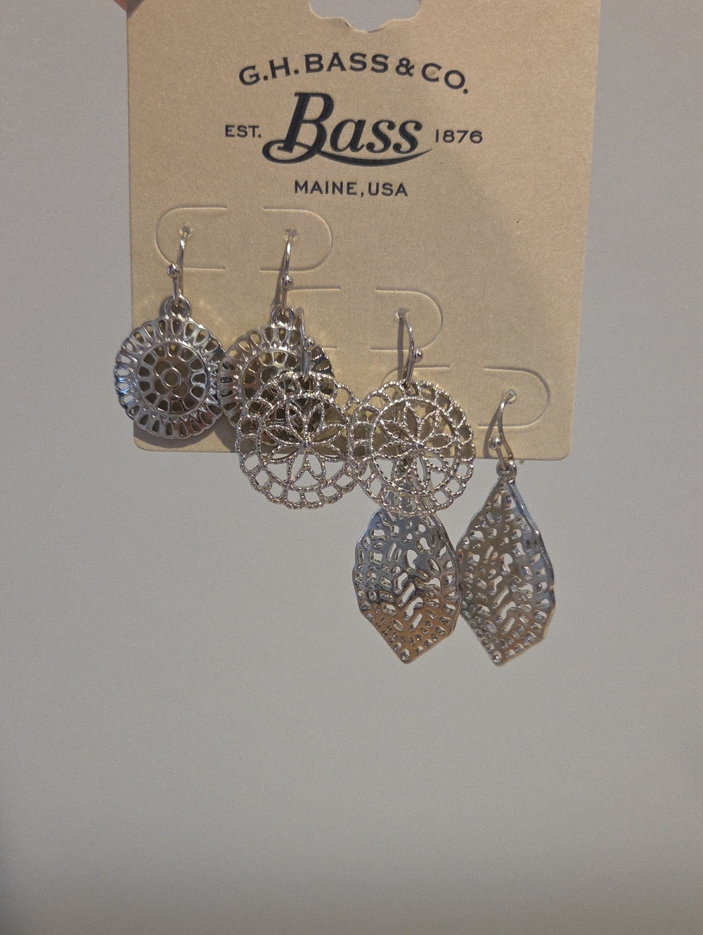 GH Bass Silver Dangle Set Of 3 Earrings